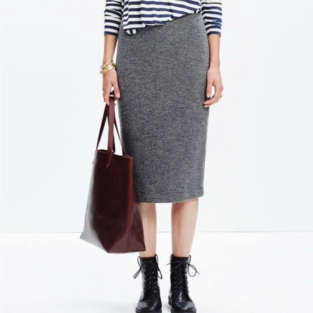 Madewell Charcoal Knit Pencil Skirt